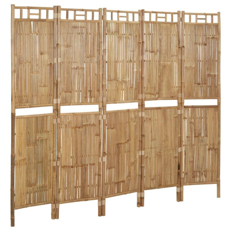 vidaXL Kamerscherm met 5 panelen 200x180 cm bamboe afbeelding2 - 1