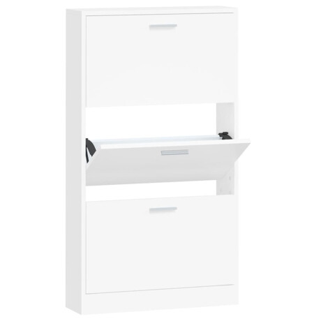 vidaXL Schoenenkast Wit 59x17x108 cm Bewerkt Hout afbeelding2 - 1