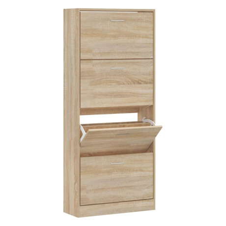 vidaXL Schoenenkast 63x24x147 cm bewerkt hout sonoma eikenkleurig afbeelding2 - 1