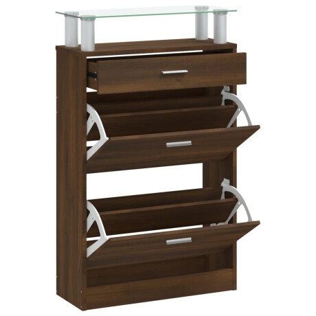 vidaXL Schoenenkast 63x24x104 cm bewerkt hout bruin eikenkleur afbeelding2 - 1