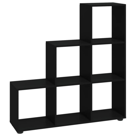 vidaXL Boekenkast trapvormig 107 cm bewerkt hout zwart afbeelding2 - 1
