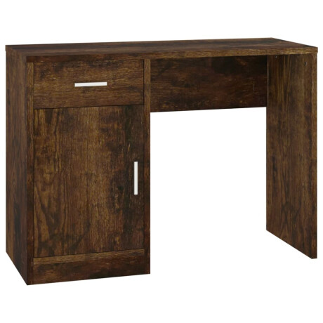 vidaXL Bureau met kast en lade 100x40x73 cm bewerkt hout gerookt eiken afbeelding2 - 1