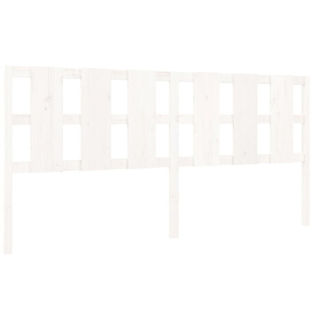 vidaXL Hoofdbord 205,5x4x100 cm massief grenenhout wit afbeelding2 - 1