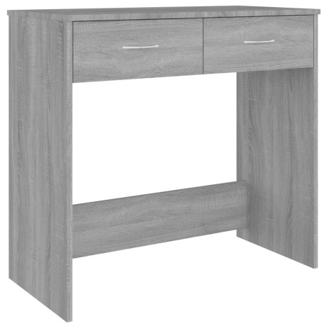 vidaXL Bureau 80x40x75 cm bewerkt hout grijs sonoma eikenkleurig afbeelding2 - 1