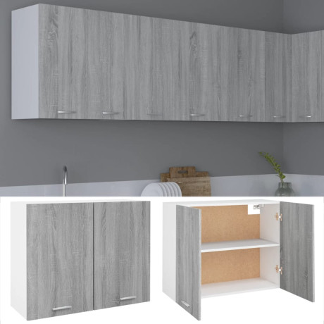 vidaXL Hangkast 80x31x60 cm bewerkt hout grijs sonoma eikenkleurig afbeelding2 - 1