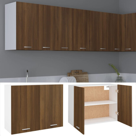 vidaXL Hangkast Lyon 80x31x60 cm bewerkt hout bruin eikenkleur afbeelding2 - 1
