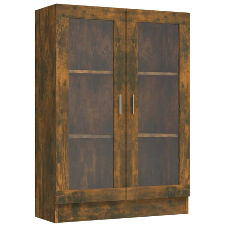 vidaXL Vitrinekast 82,5x30,5x115 cm bewerkt hout gerookt eikenkleurig afbeelding2 - 1