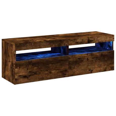 vidaXL Tv-meubels 2 st met LED-verlichting 60x35x40 cm gerookt eiken afbeelding2 - 1