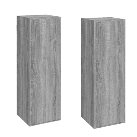 vidaXL Tv-meubelen 2 st 30,5x30x90 cm bewerkt hout grijs sonoma eiken afbeelding2 - 1