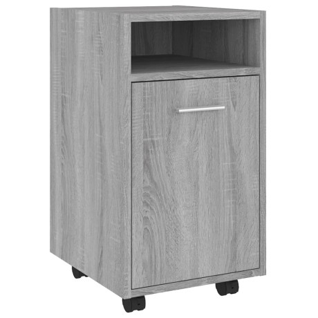 vidaXL Bijzetkast met wielen 33x38x60 cm bewerkt hout grijs sonoma afbeelding2 - 1