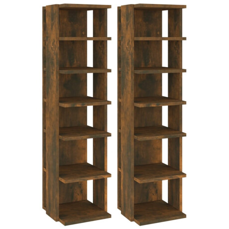 vidaXL Schoenenrekken 2 st 27,5x27x102 cm bewerkt hout gerookt eiken afbeelding2 - 1