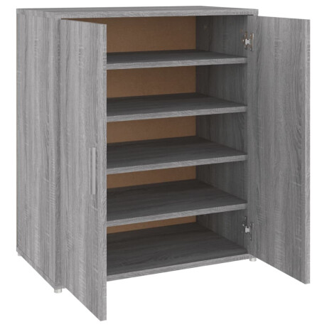vidaXL Schoenenkast 60x35x70 cm bewerkt hout grijs sonoma eikenkleurig afbeelding2 - 1