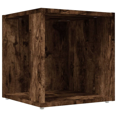 vidaXL Bijzettafel 33x33x34,5 cm bewerkt hout gerookt eikenkleurig afbeelding2 - 1