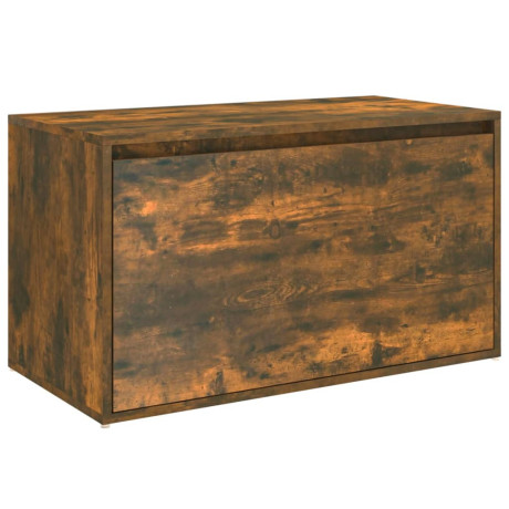 vidaXL Halbankje 80x40x45 cm bewerkt hout gerookt eikenkleurig afbeelding2 - 1