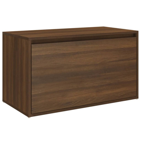 vidaXL Halbankje 80x40x45 cm bewerkt hout bruin eikenkleur afbeelding2 - 1