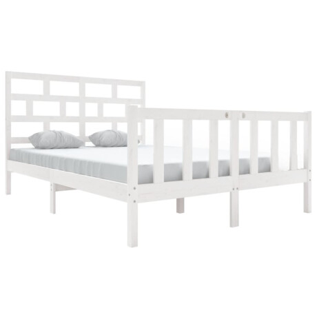 vidaXL Bedframe massief grenenhout wit 140x200 cm afbeelding2 - 1