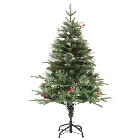 vidaXL Kerstboom met LED en dennenappels 120 cm PVC en PE groen afbeelding2 - 1