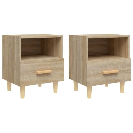 vidaXL Nachtkastjes 2 st 40x35x47 cm sonoma eikenkleurig afbeelding2 - 1