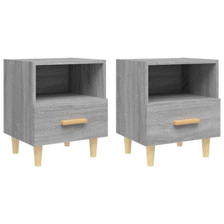 vidaXL Nachtkastjes 2 st 40x35x47 cm grijs sonoma eikenkleurig afbeelding2 - 1
