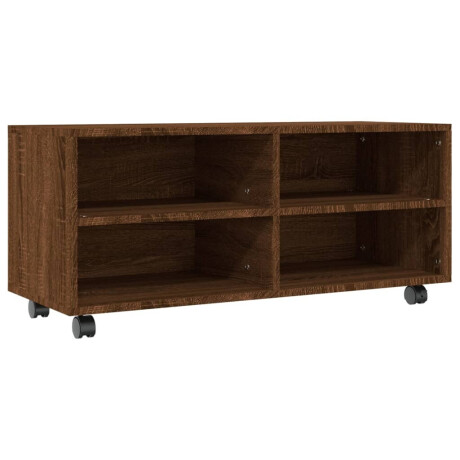 vidaXL Tv-meubel met wieltjes 90x35x35 cm bewerkt hout bruin eikenkleur afbeelding2 - 1