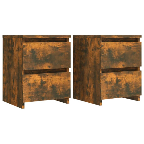vidaXL Nachtkastjes 2 stuks Gerookt Eiken 30x30x40 cm Bewerkt Hout afbeelding2 - 1