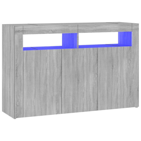 vidaXL Dressoir met LED-verlichting 115,5x30x75 cm grijs sonoma eiken afbeelding2 - 1
