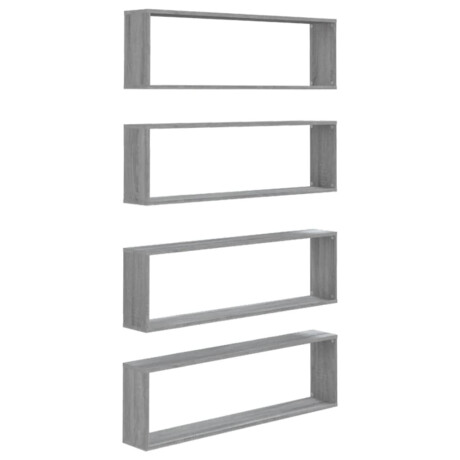 vidaXL Wandschappen kubus 4 st 100x15x30 cm bewerkt hout grijs sonoma afbeelding2 - 1