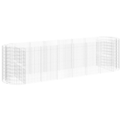 vidaXL Gabion plantenbak verhoogd 400x100x100 cm gegalvaniseerd ijzer afbeelding2 - 1