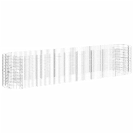 vidaXL Gabion plantenbak verhoogd 500x100x100 cm gegalvaniseerd ijzer afbeelding2 - 1