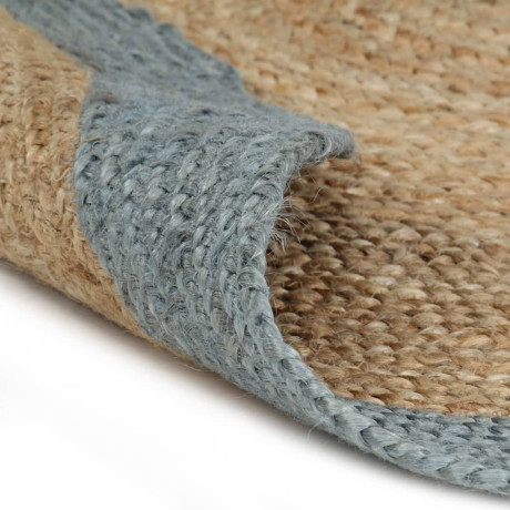 vidaXL Vloerkleed handgemaakt met olijfgroene rand 180 cm jute afbeelding2 - 1