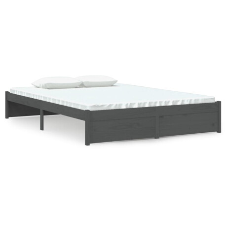 vidaXL Bedframe massief hout grijs 140x200 cm afbeelding2 - 1