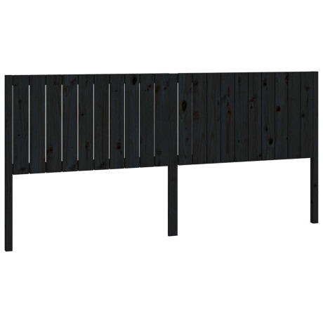 vidaXL Hoofdbord 205,5x4x100 cm massief grenenhout zwart afbeelding2 - 1