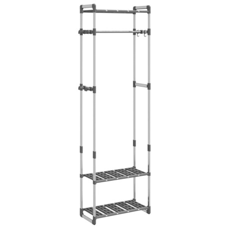 vidaXL Kledingrek 3-laags 59x29x192 cm aluminium zilverkleurig afbeelding2 - 1
