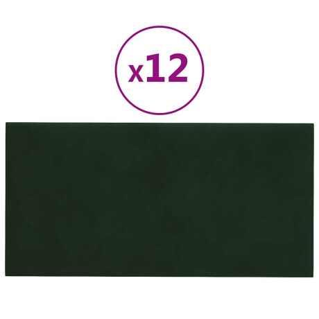 vidaXL Wandpanelen 12 st 0,54 m² 30x15 cm fluweel donkergroen afbeelding2 - 1