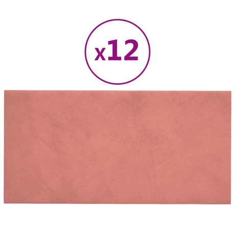 vidaXL Wandpanelen 12 st 0,54 m² 30x15 cm fluweel roze afbeelding2 - 1