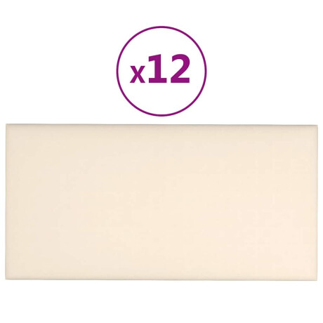 vidaXL Wandpanelen 12 st 0,54 m² 30x15 cm fluweel crèmekleurig afbeelding2 - 1