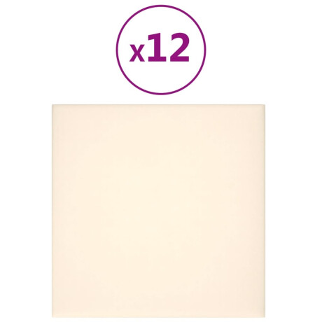 vidaXL Wandpanelen 12 st 1,08 m² 30x30 cm fluweel crèmekleurig afbeelding2 - 1