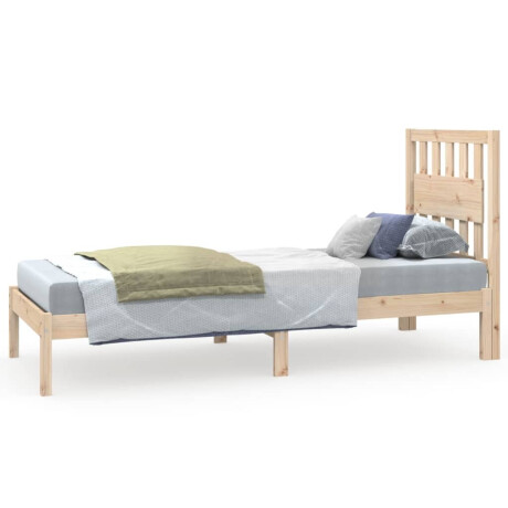 vidaXL Bedframe massief grenenhout zwart 75x190 cm afbeelding2 - 1