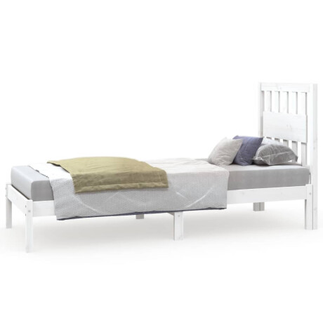 vidaXL Bedframe massief grenenhout wit 75x190 cm afbeelding2 - 1