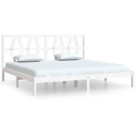 vidaXL Bedframe zonder matras wit massief hout 200x200 cm afbeelding2 - 1