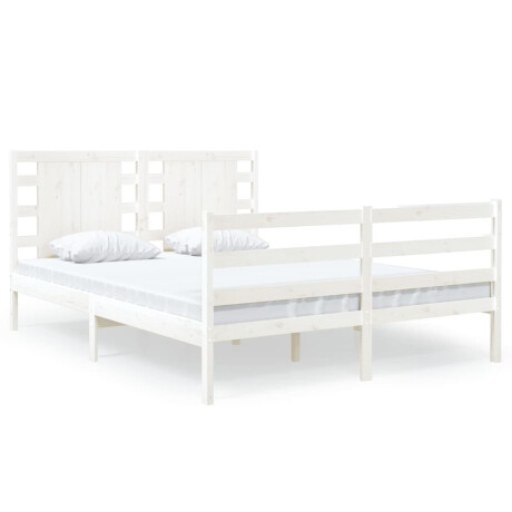 vidaXL Bedframe zonder matras massief grenenhout wit 120x190 cm afbeelding2 - 1