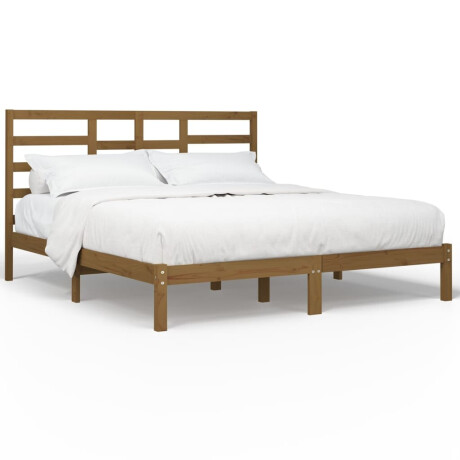vidaXL Bedframe massief hout honingbruin 200x200 cm afbeelding2 - 1