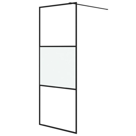 vidaXL Inloopdouchewand 80x195 cm halfmat ESG-glas zwart afbeelding2 - 1