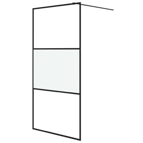 vidaXL Inloopdouchewand 100x195 cm halfmat ESG-glas zwart afbeelding2 - 1