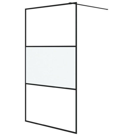 vidaXL Inloopdouchewand 115x195 cm halfmat ESG-glas zwart afbeelding2 - 1