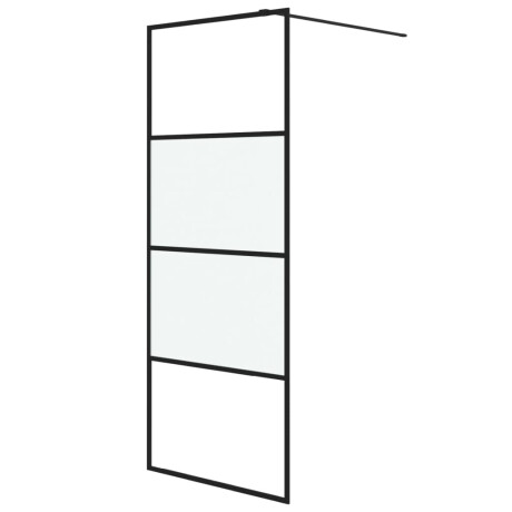 vidaXL Inloopdouchewand 80x195 cm halfmat ESG-glas zwart afbeelding2 - 1