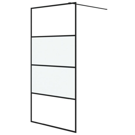vidaXL Inloopdouchewand 100x195 cm halfmat ESG-glas zwart afbeelding2 - 1