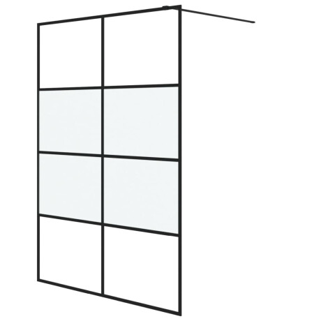vidaXL Inloopdouchewand 140x195 cm halfmat ESG-glas zwart afbeelding2 - 1