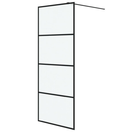 vidaXL Inloopdouchewand 80x195 cm mat ESG-glas zwart afbeelding2 - 1