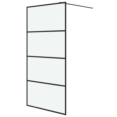 vidaXL Inloopdouchewand 100x195 cm mat ESG-glas zwart afbeelding2 - 1